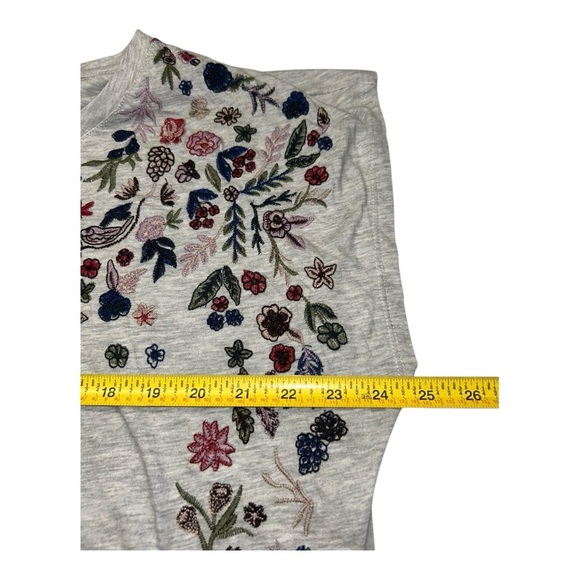Lucky Brand Cotton Gray Floral Embroidered Women's Top - Gray Size 3X - Picture 7 of 10